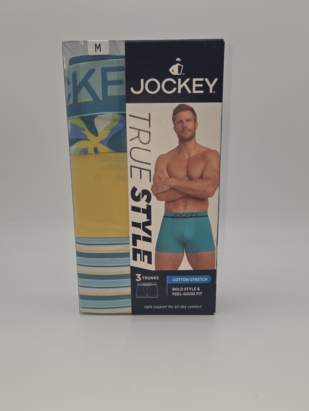 Jockey 3-Pack Boxer Briefs in Teal, Yellow, and Light Blue